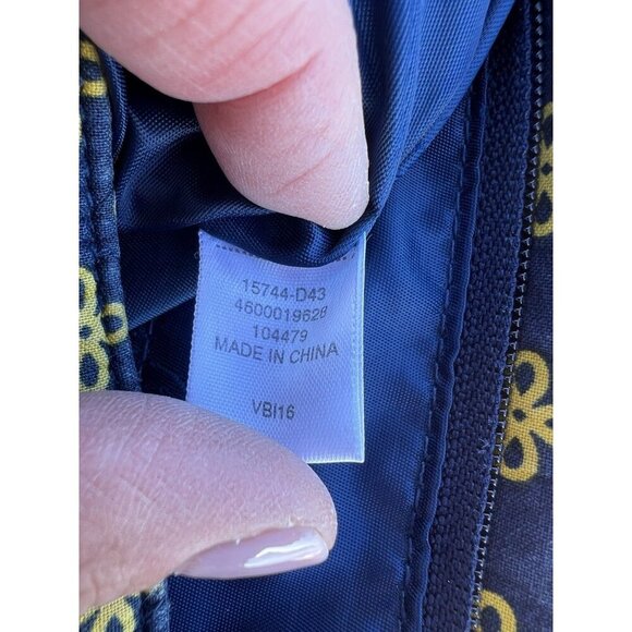 Vera Bradley yellow blue floral Michigan Wolverines triple zip crossbody bag - Picture 9 of 14